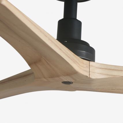 FARO 34284WP - Wentylator sufitowy KLIM S sosna/czarny śr. 92,5 cm SMART + zdalne sterowanie