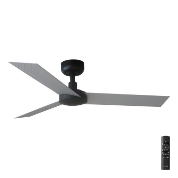 FARO 34285 - Lampa sufitowa CRUISER S czarna śr. 106 cm + pilot zdalnego sterowania