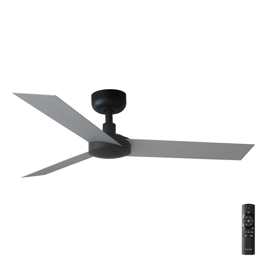 FARO 34285 - Lampa sufitowa CRUISER S czarna śr. 106 cm + pilot zdalnego sterowania