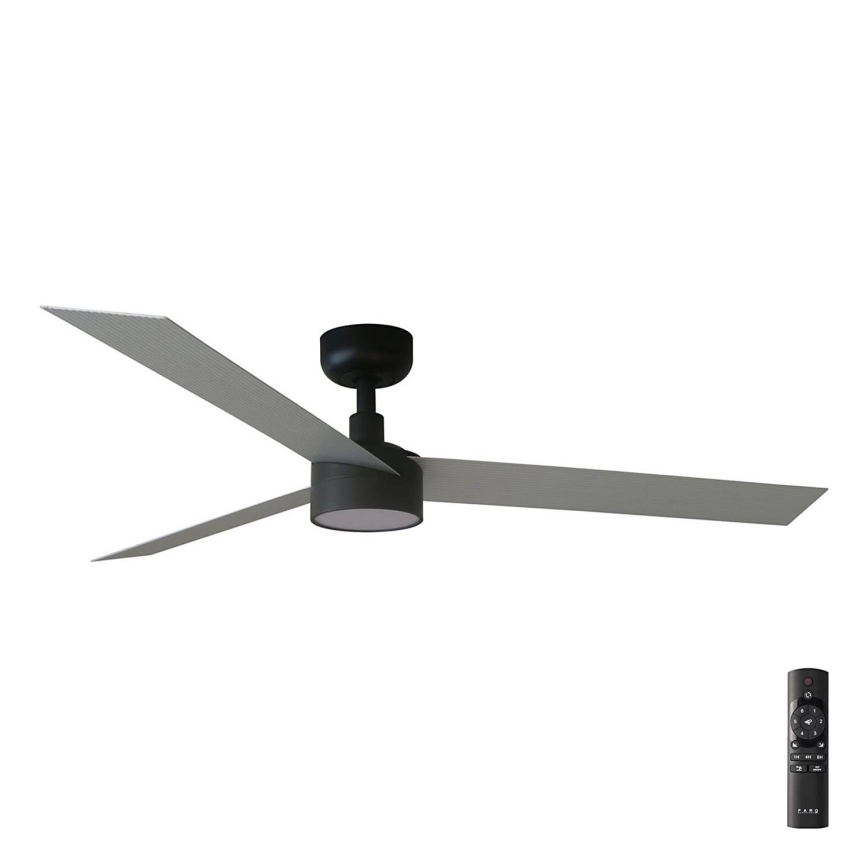 FARO 34286-1TW - LED Ściemnialny wentylator sufitowy CRUISER L LED/18W/230V 2700/4000/6500K śr. 132 cm czarny/szary + pilot zdalnego sterowania