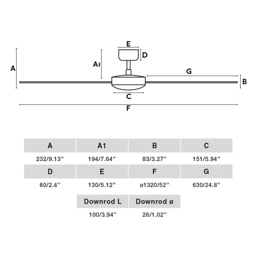 FARO 34286 - Wentylator sufitowy CRUISER L czarny śr. 132 cm + pilot zdalnego sterowania