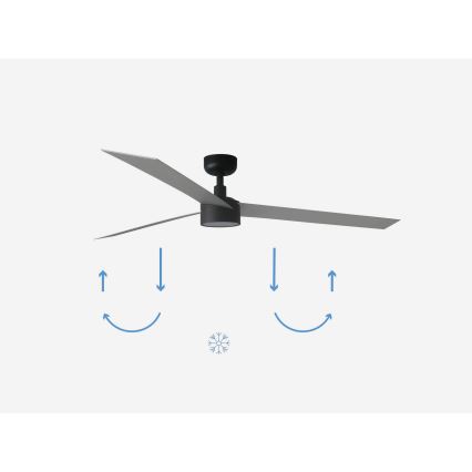 FARO 34287-1TW - LED Ściemnialny wentylator sufitowy CRUISER XL LED/18W/230V 2700/4000/6500K śr. 160 cm czarny/szary + zdalne sterowanie