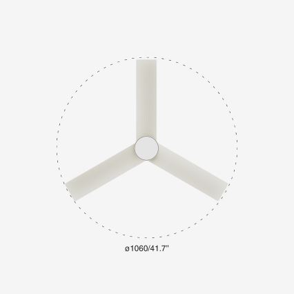 FARO 34288-1TW - LED Wentylator ściemnialny CRUISER S LED/20W/230V śr. 106 cm 2700/4000/6500K + pilot zdalnego sterowania