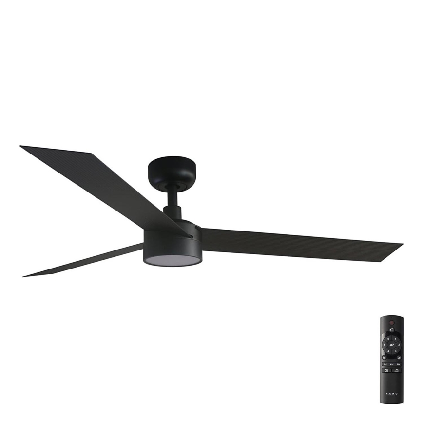 FARO 34291-1TW - LED Ściemnialny wentylator sufitowy CRUISER LED/20W/230V 2700/4000/6500K śr. 132 cm czarny + pilot zdalnego sterowania