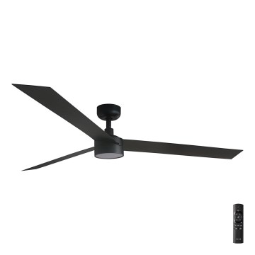 FARO 34293-1TW - Ściemnialny sufitowy wentylator LED CRUISER XL LED/18W/230V 2700/3000/4000K śr. 160 cm czarny + pilot zdalnego sterowania
