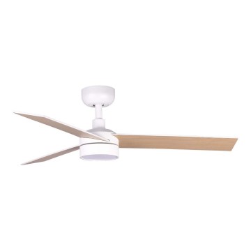 FARO 34295WT1S - Wentylator sufitowy LED RUDDER S/18W/230V 2700/3000/4000K, śr. 106 cm, beżowy/biały, Wi‑Fi Tuya + pilot