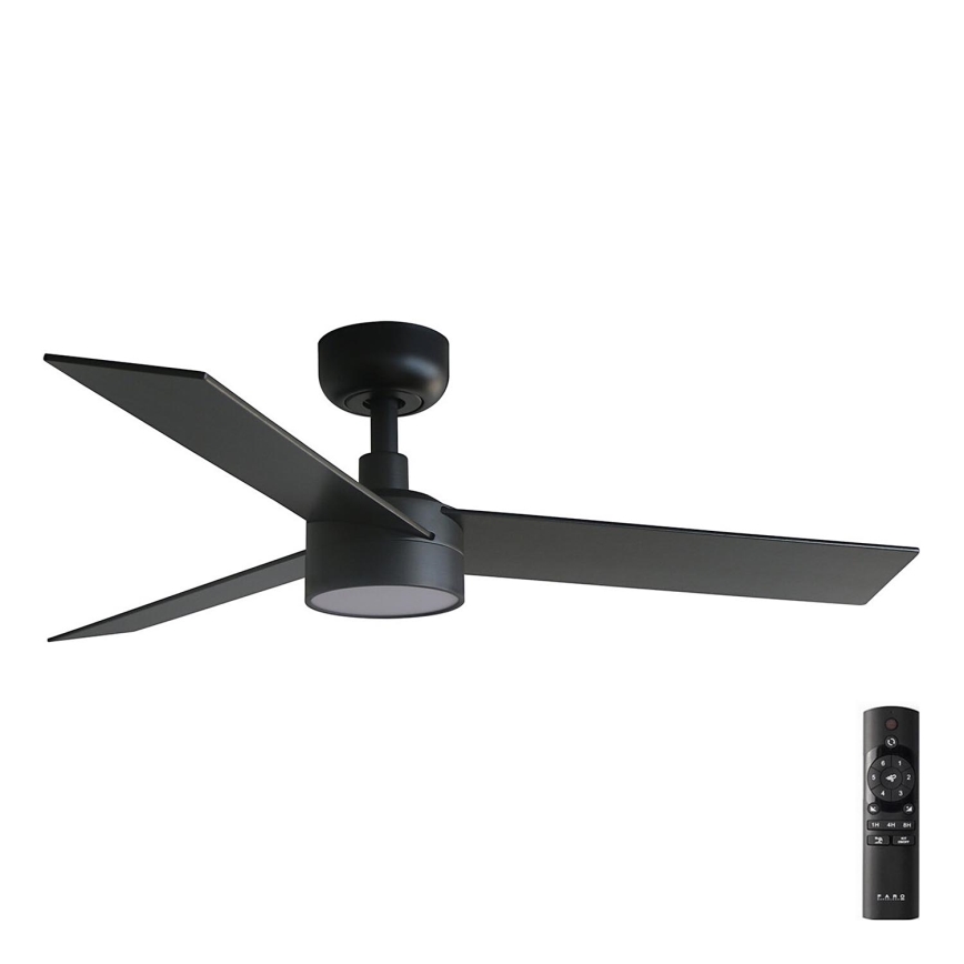 FARO 34296-1TW - LED Ściemnialny wentylator sufitowy RUDDER S LED/18W/230V 2700/4000/6500K śr. 106 cm czarny + pilot dalnego sterowania
