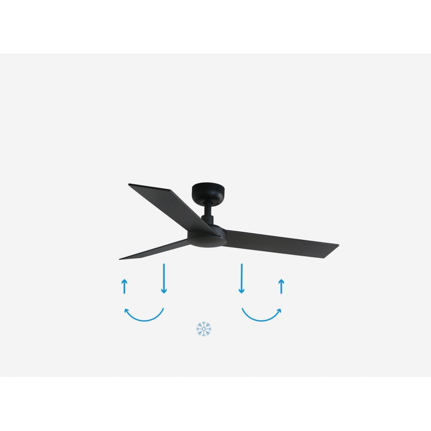 FARO 34296WP - Wentylator sufitowy RUDDER S czarny śr. 106 cm SMART + pilot zdalnego sterowania