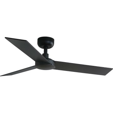 FARO 34296WT - Wentylator sufitowy RUDDER S czarny/brązowy śr. 106 cm Wi-Fi Tuya + zdalne sterowanie