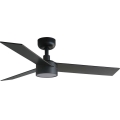 FARO 34296WT1S - ściemnialny wentylator sufitowy RUDDER S z oświetleniem LED/18W/230V 2700/3000/4000K śr. 106 cm brązowy/czarny Wi‑Fi Tuya + pilot