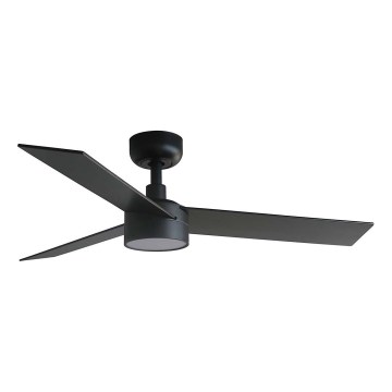 FARO 34296WT1S - ściemnialny wentylator sufitowy RUDDER S z oświetleniem LED/18W/230V 2700/3000/4000K śr. 106 cm brązowy/czarny Wi‑Fi Tuya + pilot