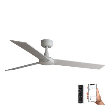 FARO 34297WP - Wentylator sufitowy RUDDER L biały śr. 132 cm SMART + pilot zdalnego sterowania