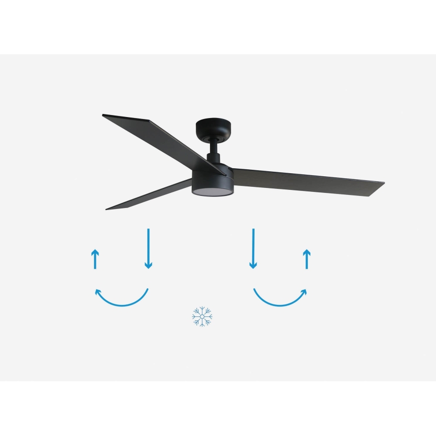 FARO 34298-1TW - LED Wentylator ściemnialny RUDDER L LED/20W/230V 2700/4000/6500K śr. 132 cm + pilot zdalnego sterowania