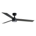 FARO 34298WT1S - LED ściemnialny wentylator sufitowy RUDDER L LED/18W/230V 2700/3000/4000K śr. 132 cm brązowy/czarny Wi-Fi Tuya + pilot zdalnego sterowania