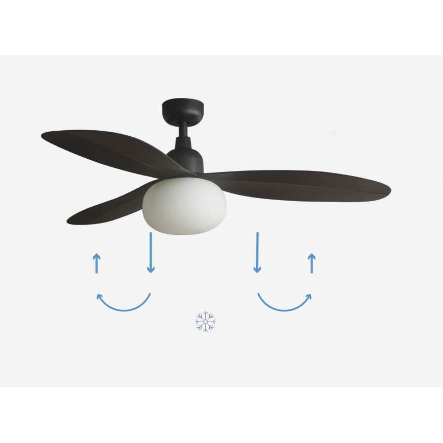 FARO 34301-11L - Wentylator sufitowy PALMA 1xE27/15W/230V brązowy śr. 129 cm IP44 + pilot zdalnego sterowania