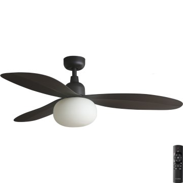 FARO 34301-11L - Wentylator sufitowy PALMA 1xE27/15W/230V brązowy śr. 129 cm IP44 + pilot zdalnego sterowania