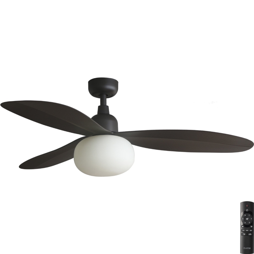 FARO 34301-11L - Wentylator sufitowy PALMA 1xE27/15W/230V brązowy śr. 129 cm IP44 + pilot zdalnego sterowania