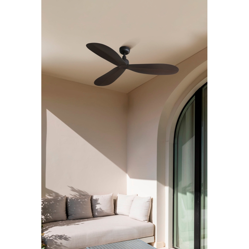 FARO 34301 - Wentylator sufitowy PALMA brązowy śr. 129 cm IP44 + pilot zdalnego sterowania