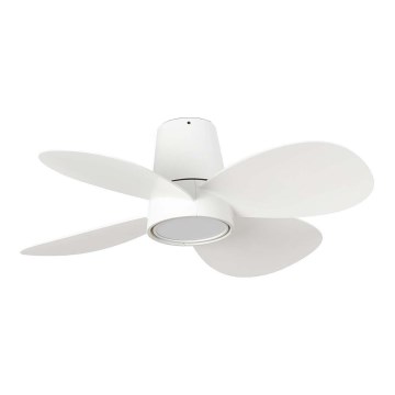 FARO 34315SWT - LED ściemnialny wentylator sufitowy KLOVER S LED/20W/230V 2700/3000/4000K śr. 80 cm biały Wi-Fi Tuya + pilot zdalnego sterowania