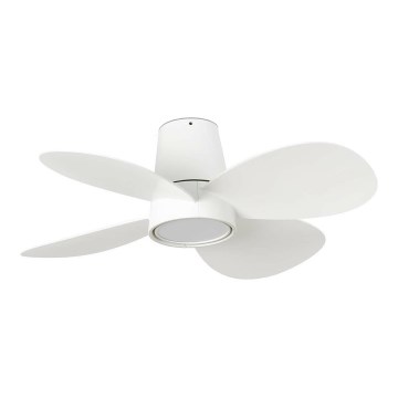 FARO 34315WT - LED Ściemnialny wentylator sufitowy KLOVER TUB S LED/20W/230V 2700/4000/6500K biały śr. 80 cm Wi-Fi Tuya + pilot zdalnego sterowania