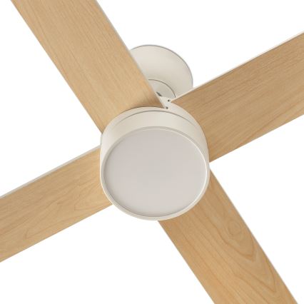 FARO 34355-1TW - LED Ściemnialny wentylator sufitowy RUDDER L LED/20W/230V biały/beżowy śr. 132 cm + pilot zdalnego sterowania