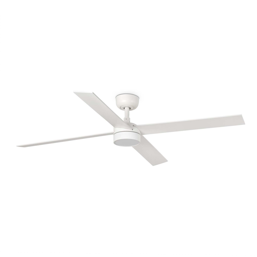 FARO 34355WT-1TW - Ściemnialny wentylator sufitowy LED RUDDER L LED/18W/230V 2700/3000/4000K biały/beżowy Ø 132 cm Wi-Fi Tuya + zdalne sterowanie