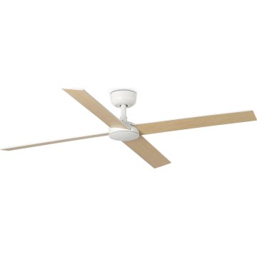 FARO 34355WT - Wentylator sufitowy RUDDER L biały/beżowy śr. 132 cm Wi-Fi Tuya + pilot zdalnego sterowania