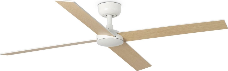 FARO 34355WT - Wentylator sufitowy RUDDER L biały/beżowy śr. 132 cm Wi-Fi Tuya + pilot zdalnego sterowania