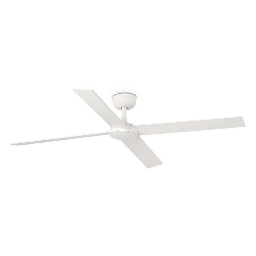 FARO 34355WT - Wentylator sufitowy RUDDER L biały/beżowy śr. 132 cm Wi-Fi Tuya + pilot zdalnego sterowania