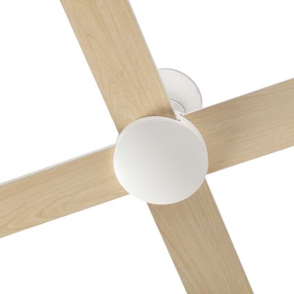 FARO 34355WT - Wentylator sufitowy RUDDER L biały/beżowy śr. 132 cm Wi-Fi Tuya + pilot zdalnego sterowania