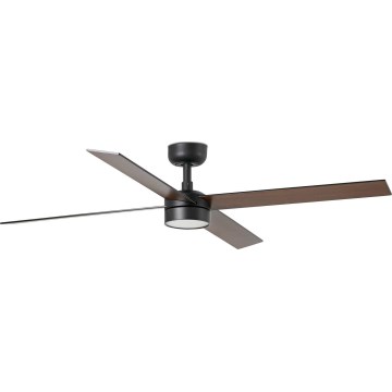 FARO 34356WT-1TW - LED Ściemnialny wentylator sufitowy RUDDER L LED/18W/230V 2700/4350/6000K brązowy/czarny śr. 132 cm Wi-Fi Tuya + pilot zdalnego sterowania