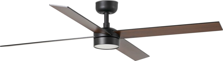 FARO 34356WT-1TW - LED Ściemnialny wentylator sufitowy RUDDER L LED/18W/230V 2700/4350/6000K brązowy/czarny śr. 132 cm Wi-Fi Tuya + pilot zdalnego sterowania