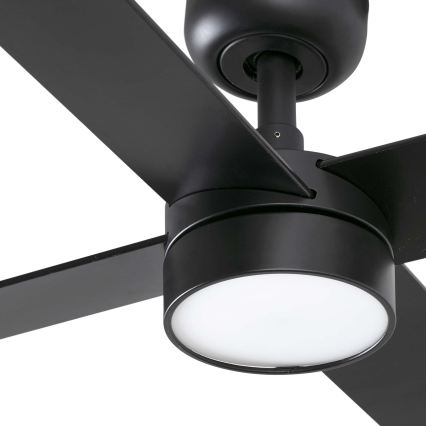 FARO 34356WT1S - ściemnialny wentylator sufitowy LED RUDDER L LED/18W/230V 2700/3000/4000K śr. 132 cm brązowy/czarny Wi‑Fi Tuya + pilot zdalnego sterowania