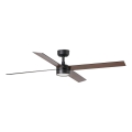 FARO 34356WT1S - ściemnialny wentylator sufitowy LED RUDDER L LED/18W/230V 2700/3000/4000K śr. 132 cm brązowy/czarny Wi‑Fi Tuya + pilot zdalnego sterowania