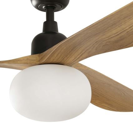 FARO 34360WT-11L - Wentylator sufitowy OUTWOOD L 1xE27/15W/230V brązowy/czarny śr. 150 cm Wi-Fi Tuya IP44 + zdalne sterowanie