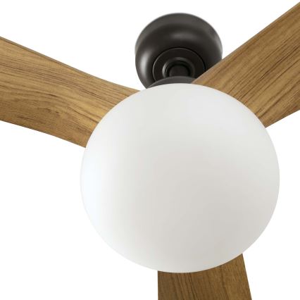 FARO 34360WT-11L - Wentylator sufitowy OUTWOOD L 1xE27/15W/230V brązowy/czarny śr. 150 cm Wi-Fi Tuya IP44 + zdalne sterowanie