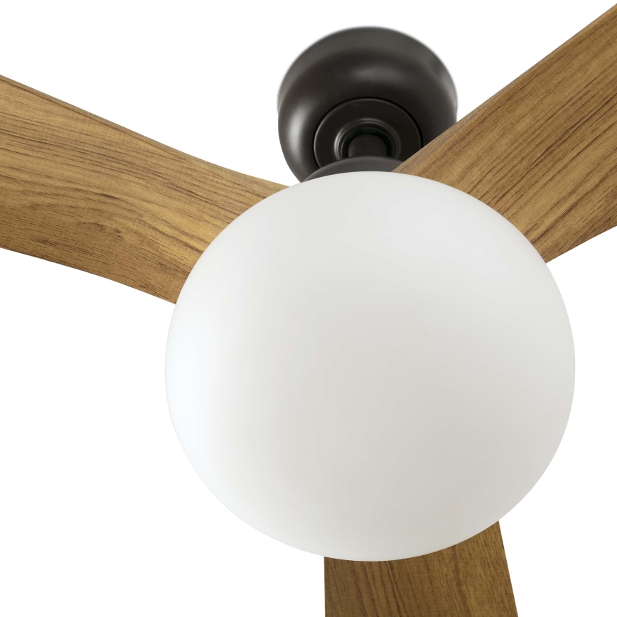FARO 34360WT-11L - Wentylator sufitowy OUTWOOD L 1xE27/15W/230V brązowy/czarny śr. 150 cm Wi-Fi Tuya IP44 + zdalne sterowanie