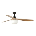FARO 34360WT-11L - Wentylator sufitowy OUTWOOD L 1xE27/15W/230V brązowy/czarny d. 150 cm Wi-Fi Tuya IP44 + pilot