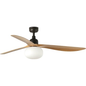 FARO 34360WT-11L - Wentylator sufitowy OUTWOOD L 1xE27/15W/230V brązowy/czarny śr. 150 cm Wi-Fi Tuya IP44 + zdalne sterowanie