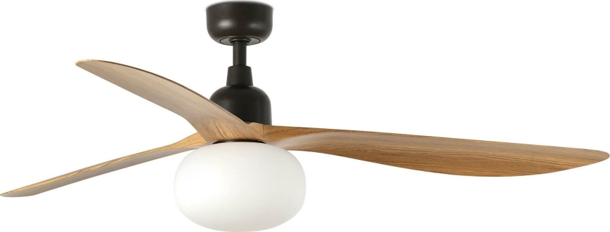FARO 34360WT-11L - Wentylator sufitowy OUTWOOD L 1xE27/15W/230V brązowy/czarny śr. 150 cm Wi-Fi Tuya IP44 + zdalne sterowanie