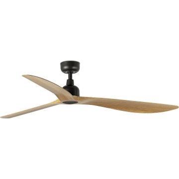 FARO 34360WT - Wentylator sufitowy OUTWOOD L brązowy/czarny śr. 150 cm Wi-Fi Tuya IP44 + zdalne sterowanie