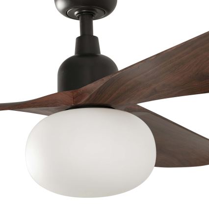 FARO 34362WT-11L - Wentylator sufitowy OUTWOOD L 1xE27/15W/230V brązowy/czarny śr. 150 cm Wi-Fi Tuya IP44 + zdalne sterowanie