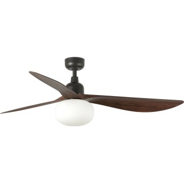 FARO 34362WT-11L - Wentylator sufitowy OUTWOOD L 1xE27/15W/230V brązowy/czarny śr. 150 cm Wi-Fi Tuya IP44 + zdalne sterowanie