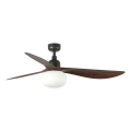 FARO 34362WT-11L - Wentylator sufitowy OUTWOOD L 1xE27/15W/230V brązowy/czarny Ø150 cm Wi-Fi Tuya IP44 + pilot zdalnego sterowania