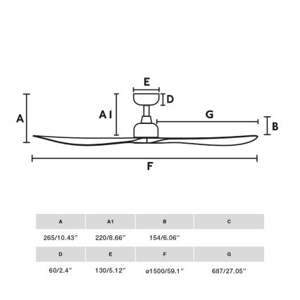 FARO 34363 - Wentylator sufitowy OUTWOOD L biały śr. 150 cm IP44 + pilot zdalnego sterowania