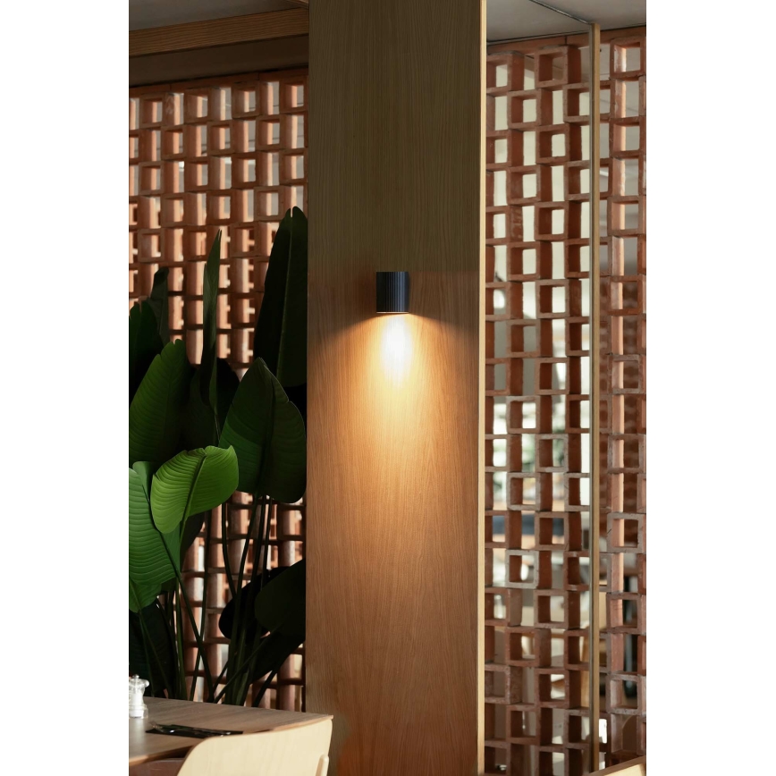 FARO 40523 - Kinkiet SOLE 1xGU10/8W/230V czarny okrągły