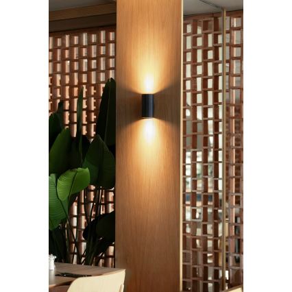 FARO 40543 - Kinkiet SOLE 2xGU10/8W/230V czarny wcięta okrągły