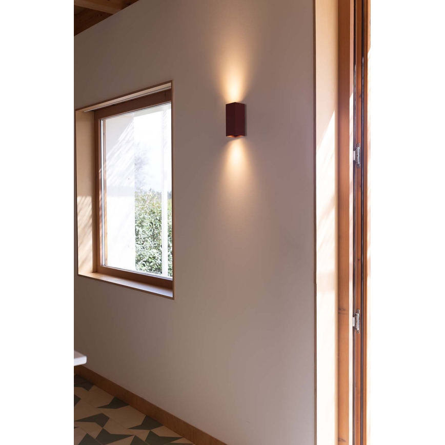 FARO 40568 - Kinkiet SOLE 2xGU10/8W/230V ceglasta wcięta kanciasty