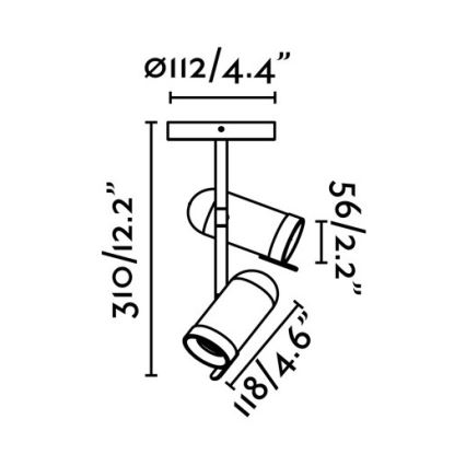 Faro 43534 - Oświetlenie punktowe ORLEANS 2xGU10/8W/230V srebrny/czarny