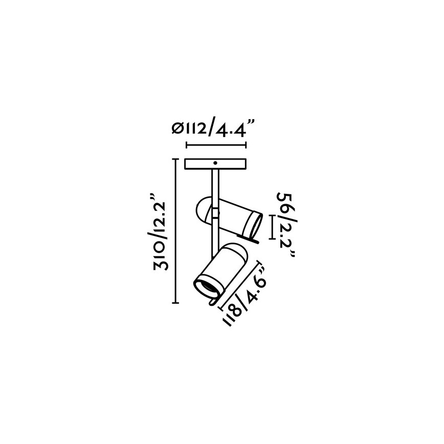 Faro 43534 - Oświetlenie punktowe ORLEANS 2xGU10/8W/230V srebrny/czarny